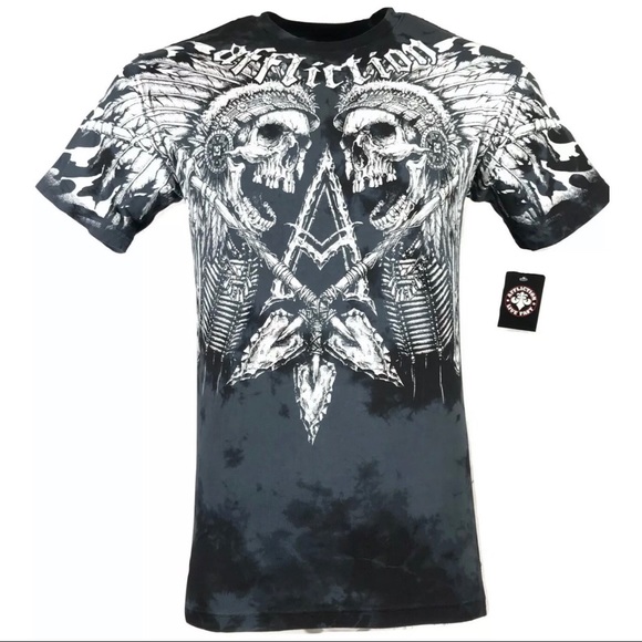 Affliction | Shirts | Affliction Mens Tshirt Apache Freedom Biker Tatto ...